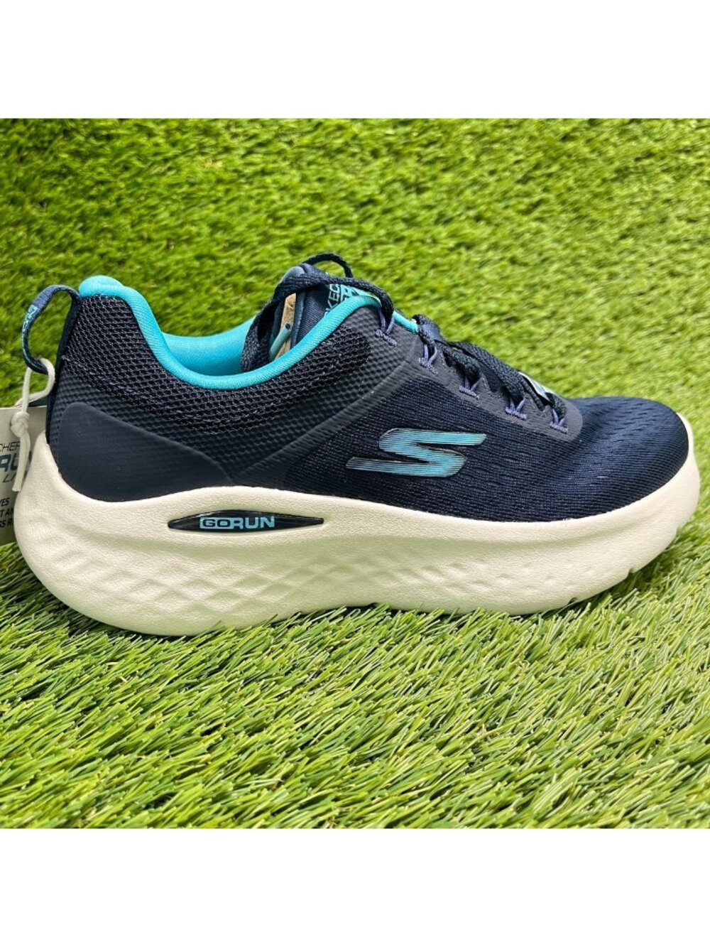 Skechers Go Run Lite Womens Size 6 Blue White Athletic Running Shoes Sneakers